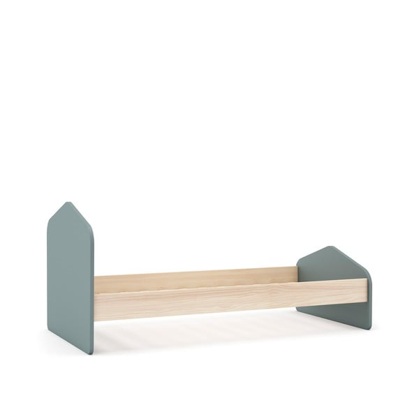 Detská posteľ v dekore borovice s roštom 90x190 cm v prírodnej farbe/sivozelená Estefania – Marckeric-image-4