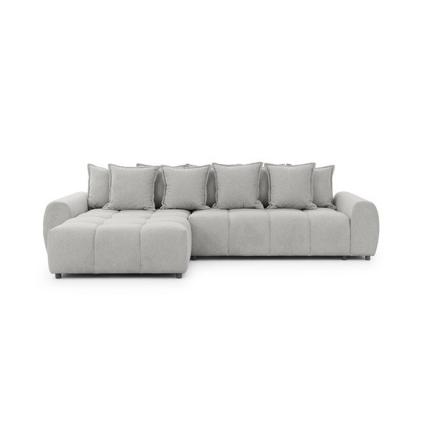 Svetlosivá rohová pohovka (ľavý roh/s leňoškou) Albane  – Ropez