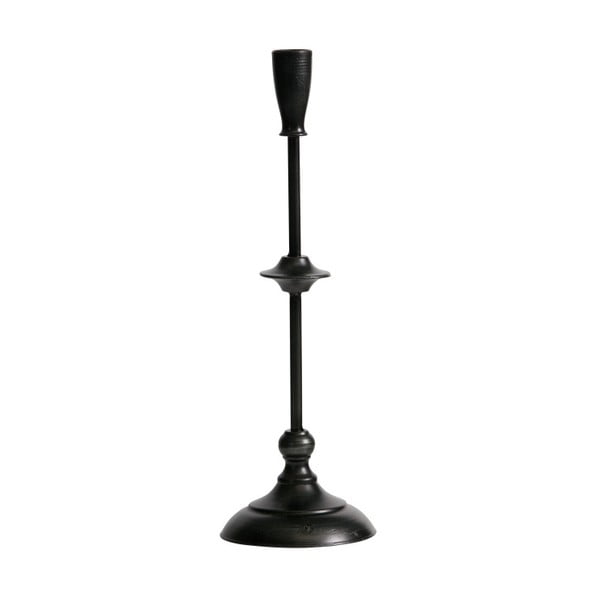Čierny stojan z kovu na sviečku De Eekhoorn Ripple, výška 41 cm