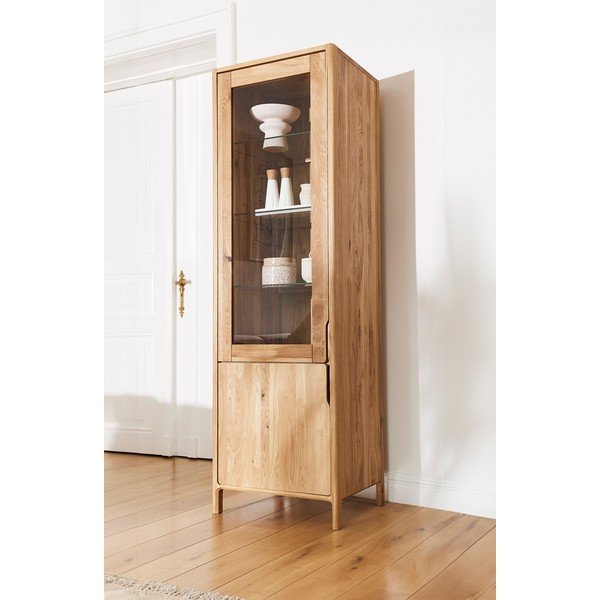 Vitrína z dubového dreva v prírodnej farbe 59x188 cm Twig – The Beds-image-1