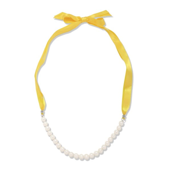 Perlový náhrdelník na žltej stužke Nova Pearls Copenhagen Mara de Vida