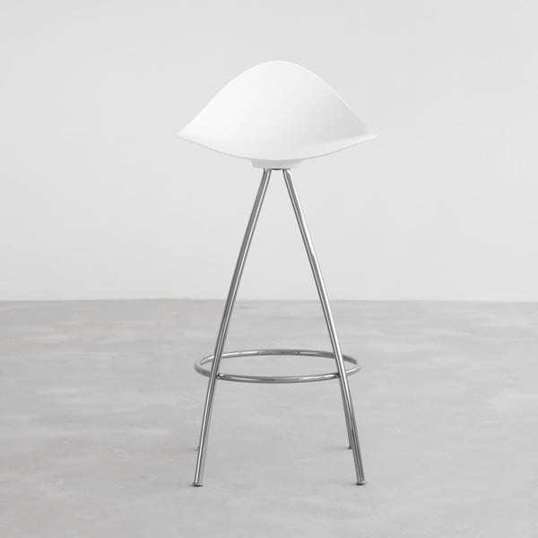 Biela stolička s chrómovanými nohami Stua Onda, 66 cm