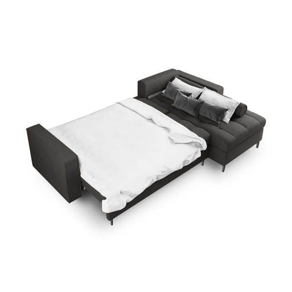 Tmavosivá rozkladacia rohová pohovka Milo Casa Santo, pravý roh-image-4