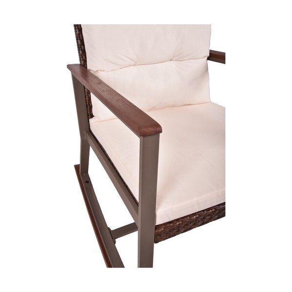 Tmavohnedé drevené hojdacie kreslo so stolíkom Sinaloa – Garden Pleasure-image-2