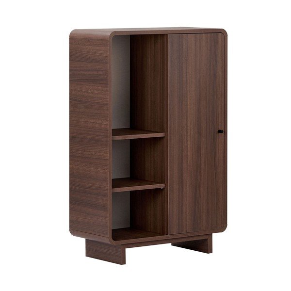 Skrinka v dekore orecha v tmavo prírodnej farbe 70x110x34 cm Torina – Nordure