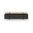 Čierny TV stolík v dekore duba 160x48 cm Hinoa – Marckeric