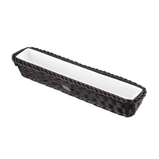 Porcelánová servírovacia miska v čiernom košíku Saleen, 28 x 6 x 4,5 cm