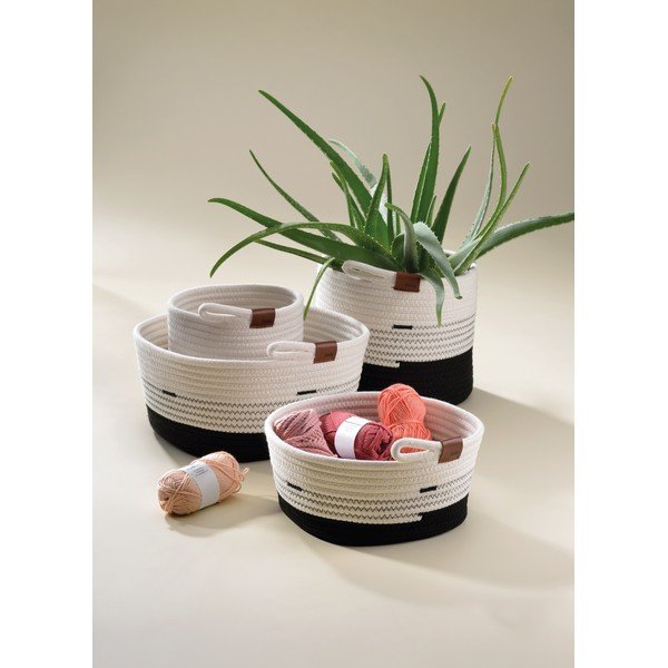 Bielo-čierny úložný košík Kela Hedda, ø 18 cm-image-1