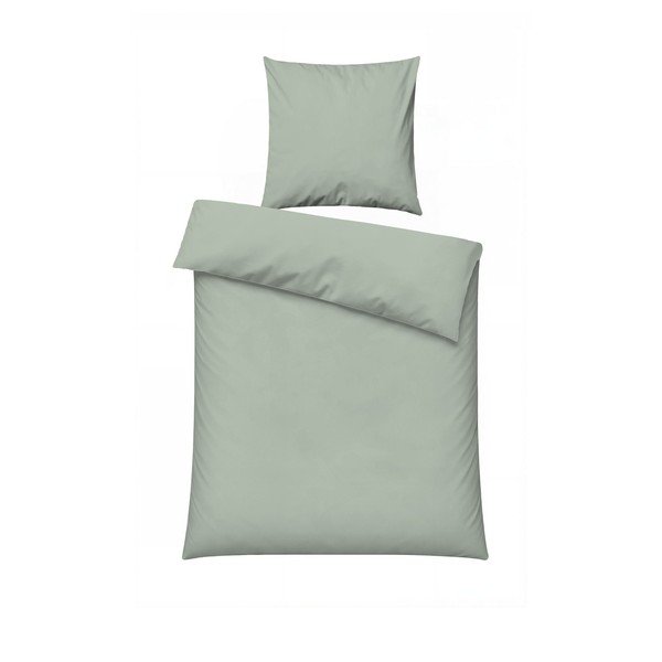 Šalviové zelené obliečky na jednolôžko 200x140 cm Plain  – Mijolnir-image-3