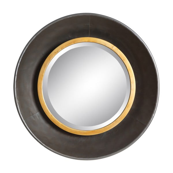 Nástenné zrkadlo v černozlatém rámu Ixia Retro
