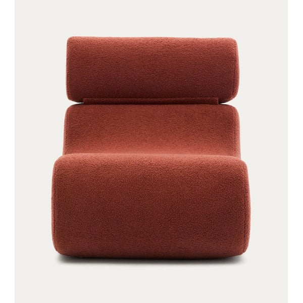 Kreslo v terakotovej farbe z textílie buklé Club – Kave Home-image-2