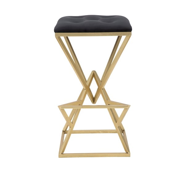 Čierna/v zlatej farbe zamatová barová stolička 75 cm Piramid – Mauro Ferretti
