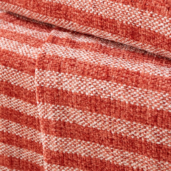 Červeno-oranžová zamatová deka 130x170 cm Stripe Chenille – Catherine Lansfield-image-2
