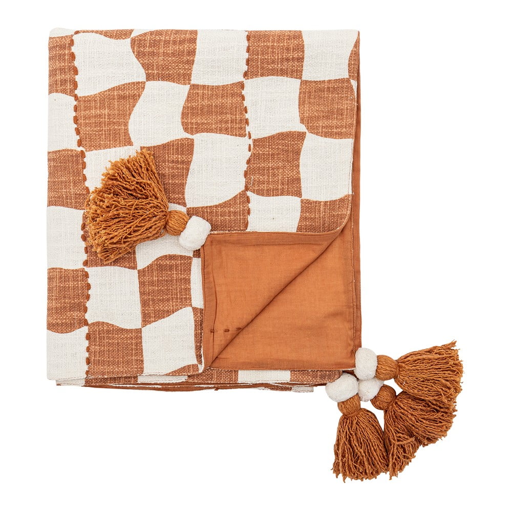E-shop Hnedá/béžová bavlnená deka 130x150 cm Chola – Bloomingville