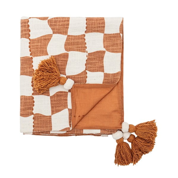 Hnedá/béžová bavlnená deka 130x150 cm Chola – Bloomingville-image-4