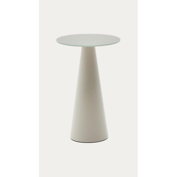Okrúhly odkladací stolík so sklenenou doskou ø 50 cm Wilshire – Kave Home-image-3