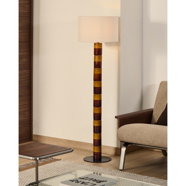 Stojacia lampa s textilným tienidlom (výška  146 cm) Mavran – Kave Home-image-2