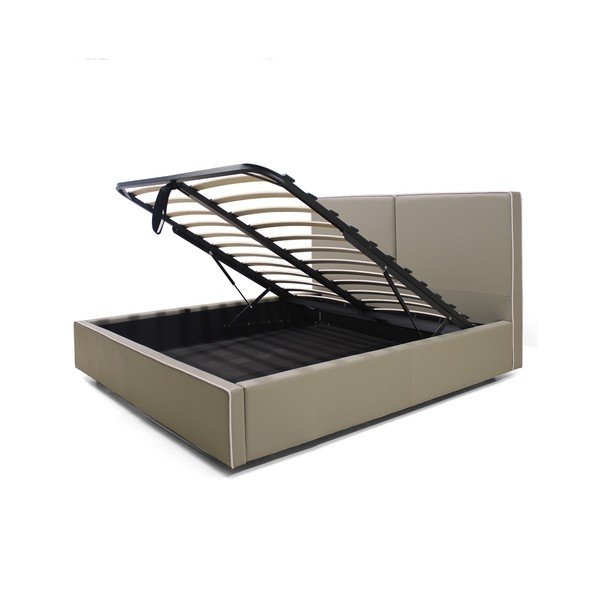 Čalúnená posteľ Matr 160x180 cm, sivá-image-1