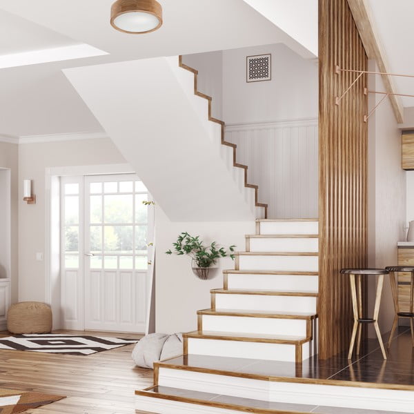 Hnedé stropné svietidlo so skleneným tienidlom ø 27 cm Eveline – LAMKUR-image-2