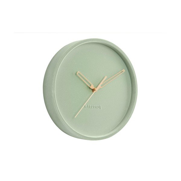 zlené zamatové nástenné hodiny Karlsson Lush, ø 30 cm-image-1