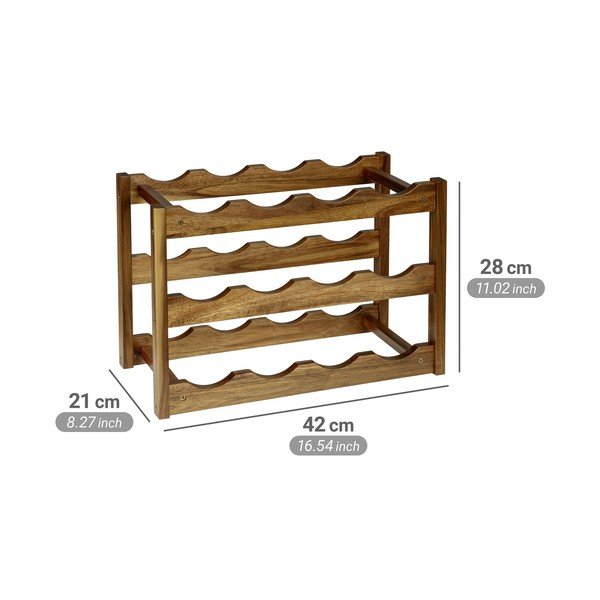 Regál na víno z masívu akácie v prírodnej farbe počet fliaš 12 42x28x21 cm Fondi – Wenko-image-2