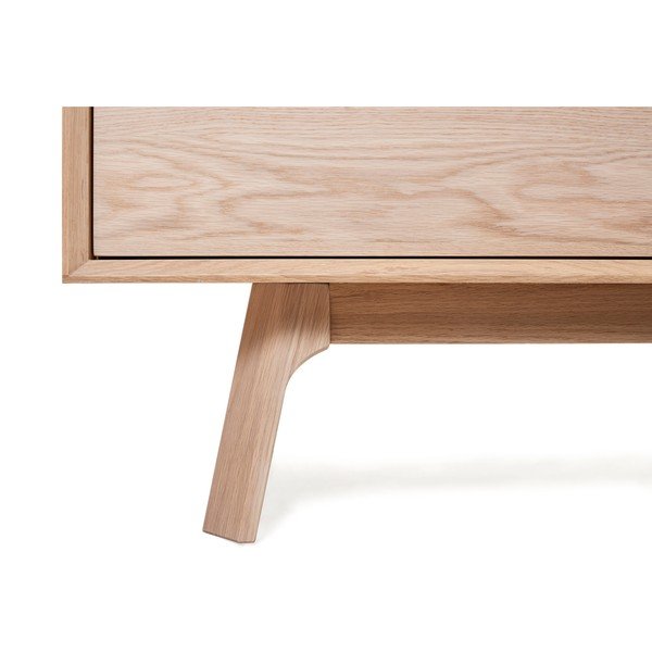 Nízka komoda z bieleho dubového dreva s 3 dvierkami Unique Furniture Vivara-image-1