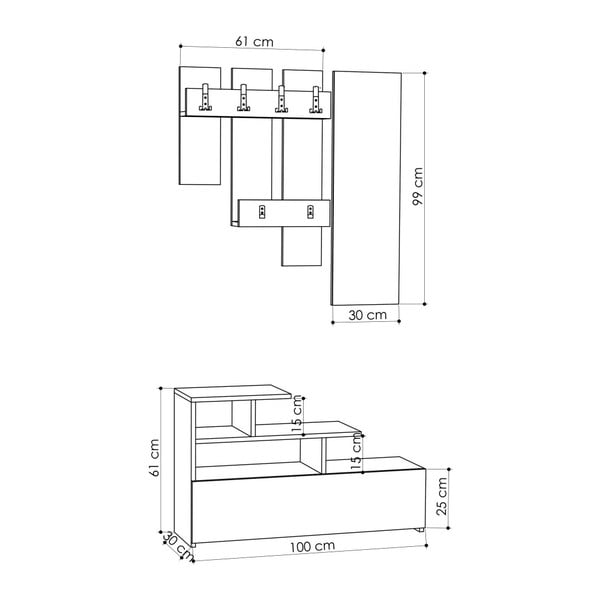 Biela predsieňová zostava Vesty – Kalune Design-image-2