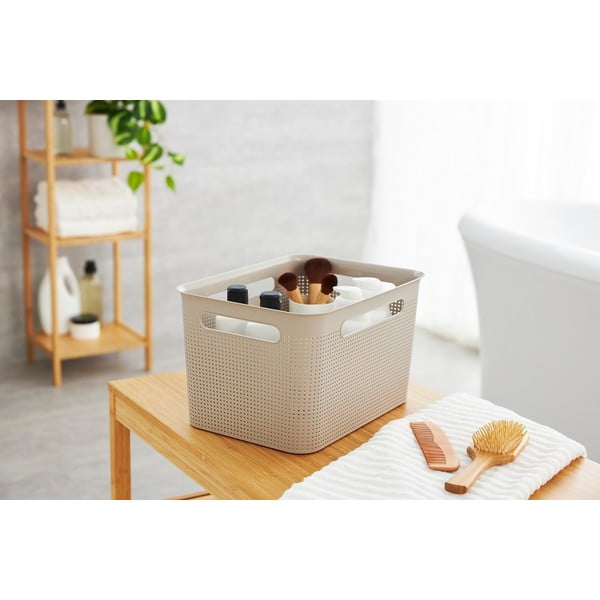 Béžový úložný košík z recyklovaného plastu Brisen - Rotho-image-4