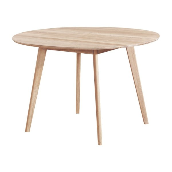 Jedálenský stôl z bieleného dubového dreva Folke Yumi, ∅ 115 cm