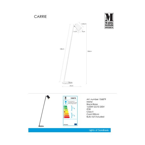 Čierna voľne stojacia lampa Markslöjd Carrie-image-2