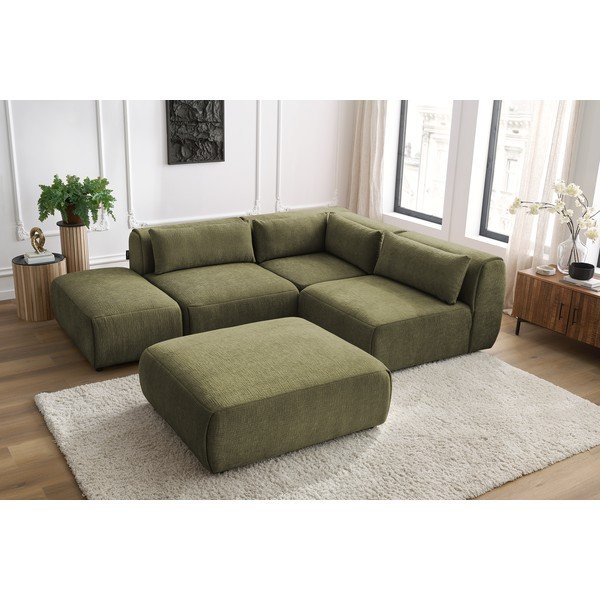 Zelená rohová pohovka (variabilná) Jeanne - Bobochic Paris-image-1