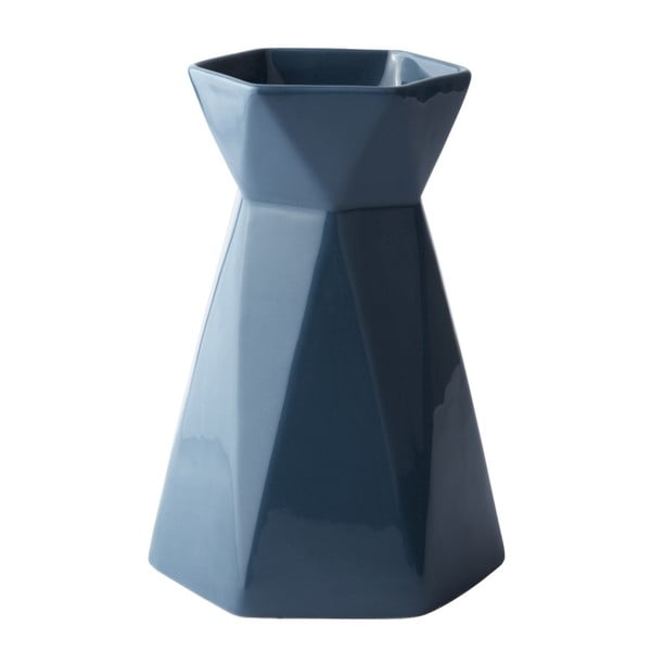 Váza KJ Collection Geometrico Blue, 18 cm