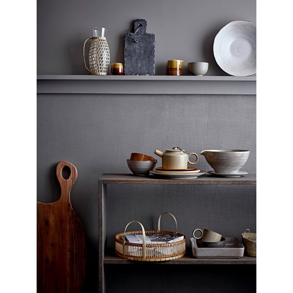 Sivo-biela kameninová servírovacia misa Bloomingville Thea, ø 24,5 cm-image-3