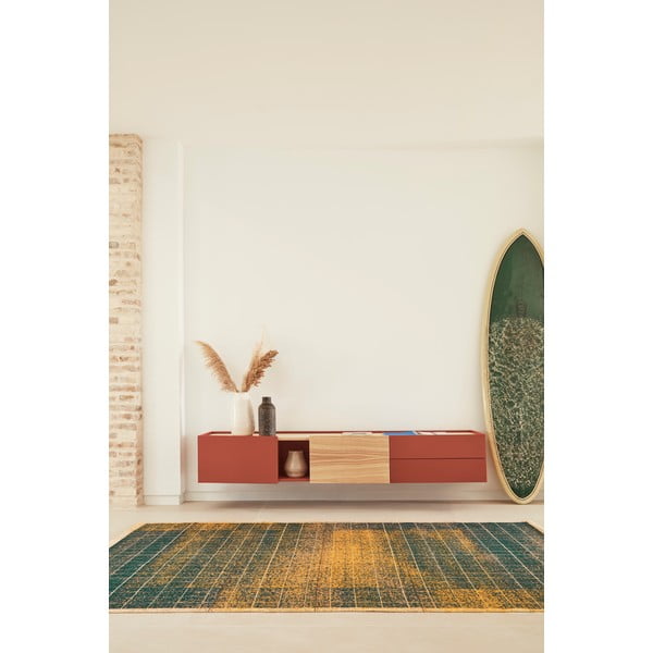 TV stolík v dekore duba v tehlovo-prírodnej farbe 180x45 cm Otto – Teulat-image-1