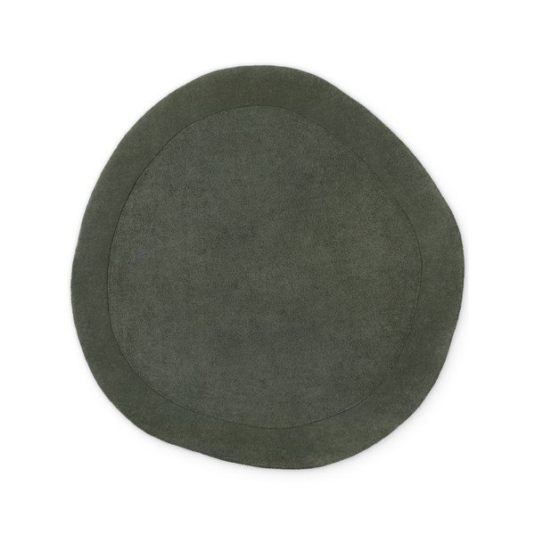 Tmavozelený ručne tkaný okrúhly koberec s prímesou vlny ø 160 cm Kari Organic – Villeroy&Boch
