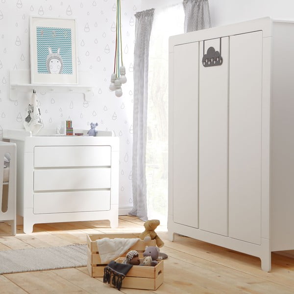 Biela šatníková skriňa Pinio Moon, 185 × 142 cm-image-3