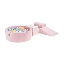 Ružové zamatové penové ihrisko 4 ks výška  30 cm 225x90 cm Montessori – Meowbaby