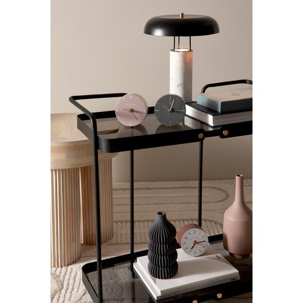 Čierno-biela mramorová stolová lampa s kovovým tienidlom (výška  33 cm) Kaithal – Bizzotto-image-1