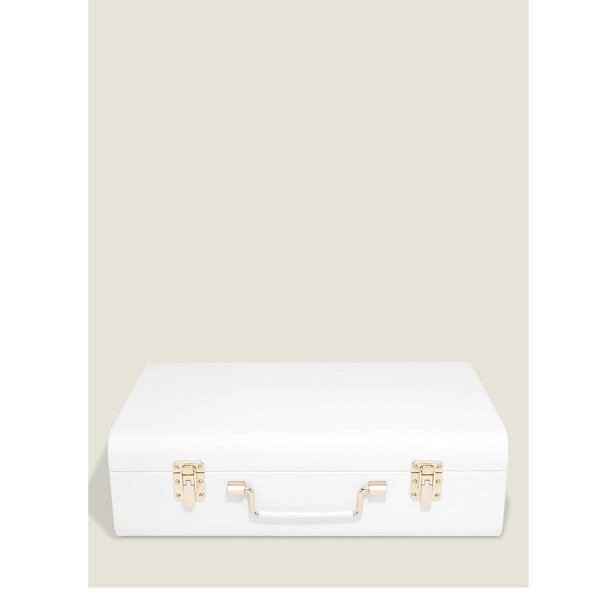 Biely dekoratívny úložný box z umelej kože 50x30x15 cm – Stackers-image-1