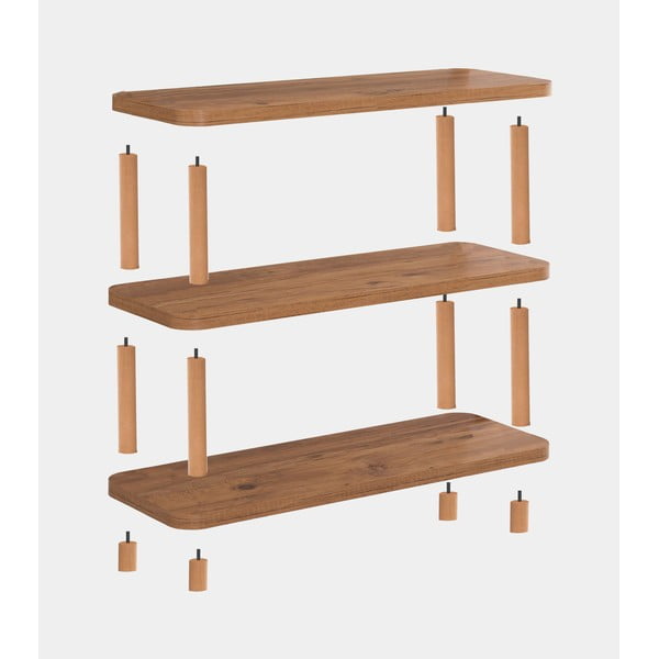 Knižnica v dekore borovice v prírodnej farbe 80x75 cm Step - Kalune Design-image-2