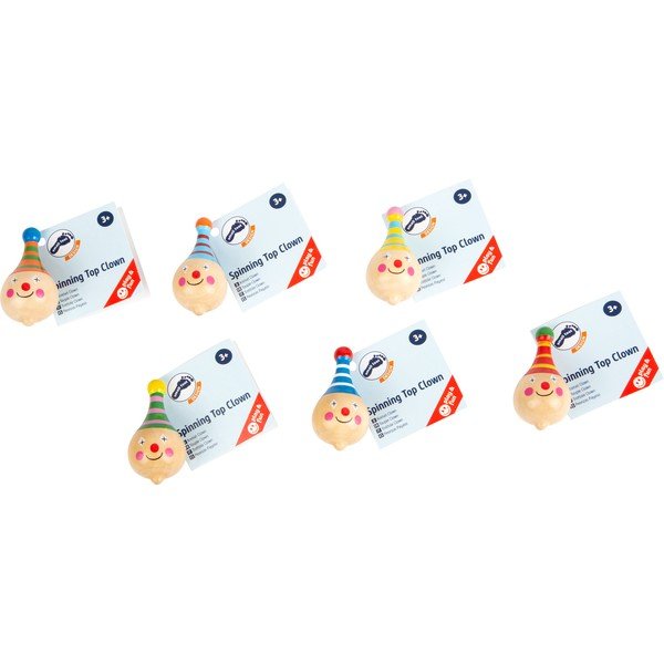 Súprava 6 drevených hlavičiek v tvare klauna Legler-image-3