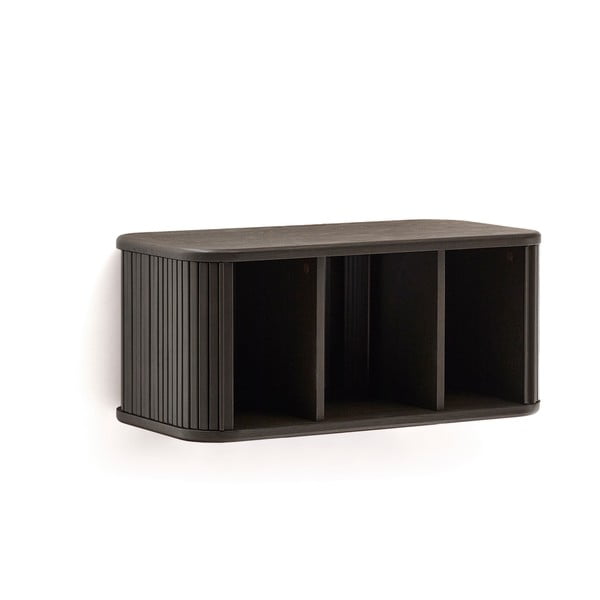 Tmavohnedá závesná skrinka pod umývadlo v dekore jaseňa 90x40 cm Mailen – Kave Home-image-4