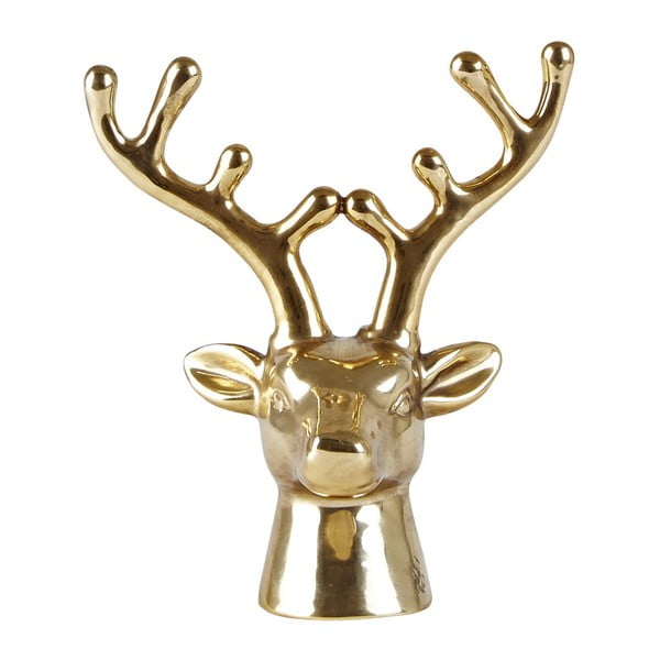 Dekoratívna soška KJ Collection Reindeer Gold Head, 13,5 cm