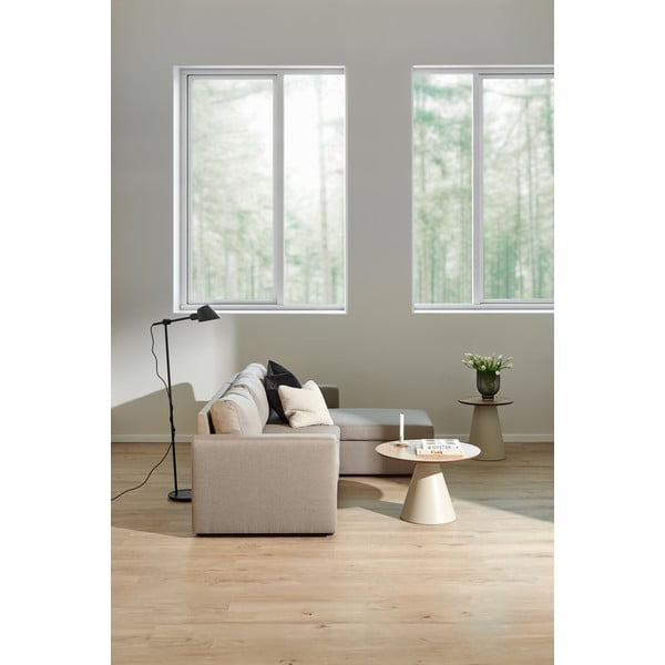 Okrúhly konferenčný stolík s doskou v dubovom dekore v krémovo-prírodnej farbe ø 45 cm Soli – Actona-image-1