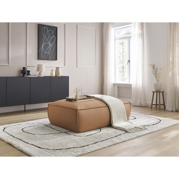 Hnedá podnožka z imitácie kože Boheme – Bobochic Paris-image-1
