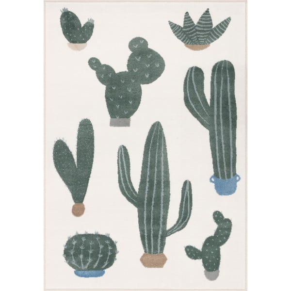 Zelený/slonovinový detský koberec 80x150 cm Cacto Malachite – FD