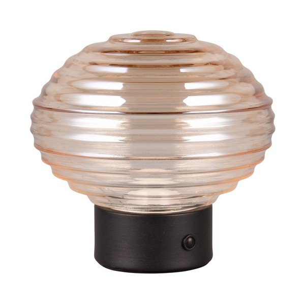 Čierno-béžová stmievateľná LED stolová lampa so skleneným tienidlom (výška 14,5 cm) Earl – Reality