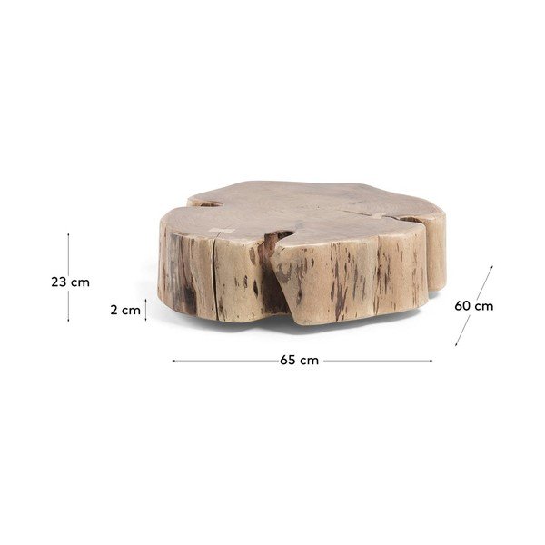 Okrúhly konferenčný stolík z masívu akácie v prírodnej farbe 60x65 cm Essi – Kave Home-image-3