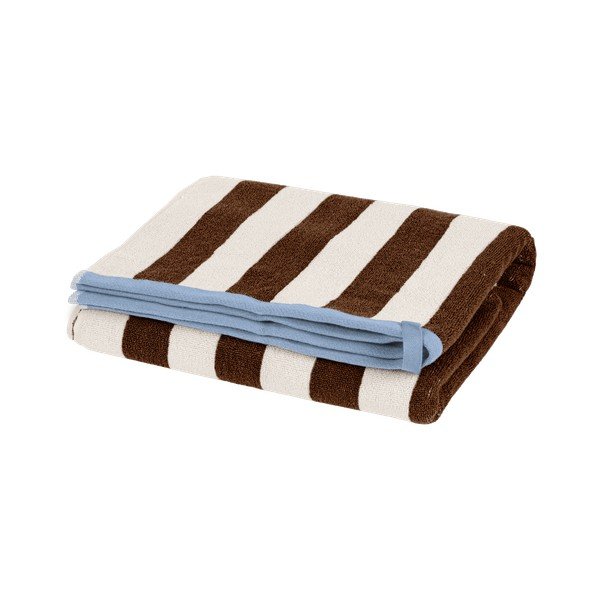 Hnedá/krémovobiela froté bavlnená osuška 70x140 cm Gobo – noo.ma