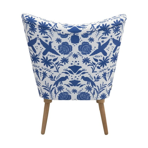 Modro-biele kvetované kreslo Max Winzer Jack-image-3